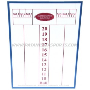 Scorebord 30cmX40cm Glas In PVC Lijst Blauw Patanisto Sports *