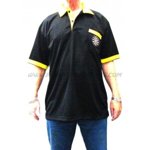 Polo Shirt - Zwart-Geel - XL