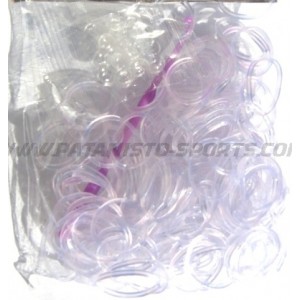 UV Loombands (4) Mix Pak 200 Stuks Roze-Blauw, Paars-Doorzichtig en Blauw-Doorzichtig