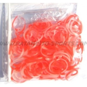 Two Tone Loombands Jelly Rood-Doorzichtig 200 Stuks