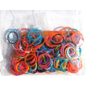 Mix Loombands 200 Stuks Blauw, Groen, Oranje, Paars, Rood, Roze, Wit en Zwart