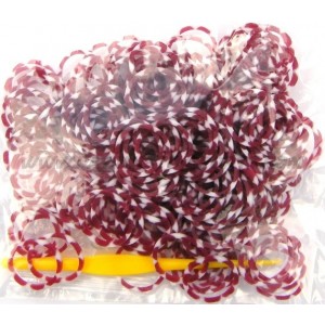 Zebra Loombands Jelly Cherry Rood-Wit 200 Stuks