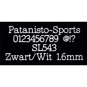 Zwart - Wit 1,6mm dik